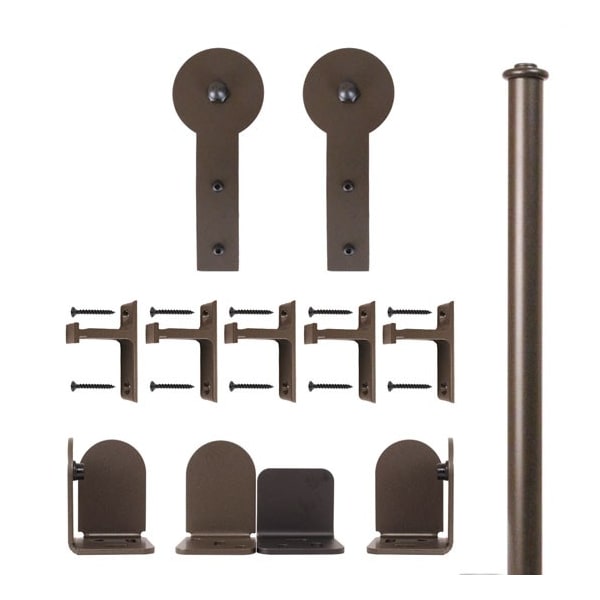 Quiet Glide Bronze 96" Round Stick Sliding Door Hardware QG.1300.RS-96.07 - main